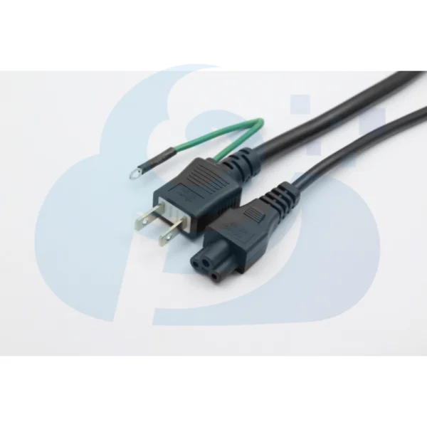 Japanese Two Pin Plug Power Cable With Ground Wire Image3