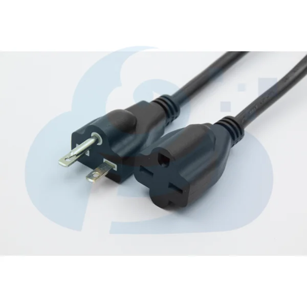 USA Three Pin Extension Female Plug Power Cable Image5